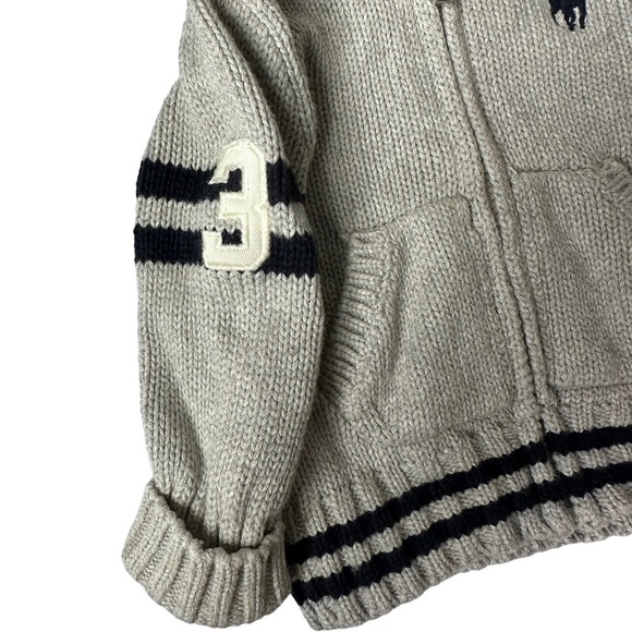 Ralph Lauren Gray & Blue Baby Zip Up Hoodie Size 9M - Picture 6 of 11